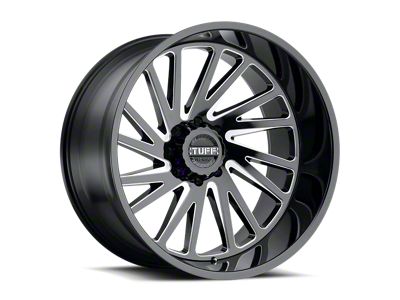 Tuff A.T. T2A Gloss Black with Milled Spokes 6-Lug Wheel; Left Directional; 22x12; -45mm Offset (07-14 Tahoe)