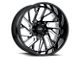 Tuff A.T. T4B Gloss Black with Milled Spokes 6-Lug Wheel; Right Directional; 22x12; -45mm Offset (07-14 Tahoe)