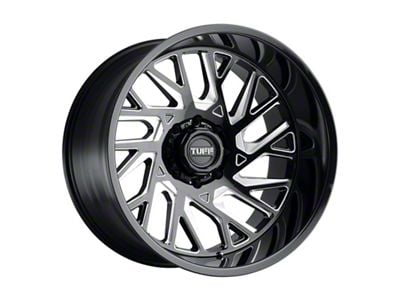 Tuff A.T. T4B Gloss Black Milled 6-Lug Wheel; 20x12; -45mm Offset (07-14 Tahoe)