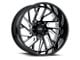 Tuff A.T. T4B Gloss Black with Milled Spokes 6-Lug Wheel; Right Directional; 22x12; -45mm Offset (07-14 Yukon)