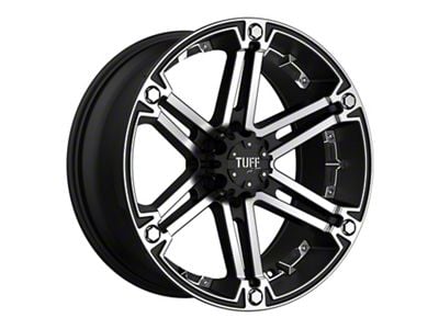 Tuff A.T. T01 Flat Black with Machined Face 6-Lug Wheel; 20x9; 10mm Offset (14-18 Sierra 1500)