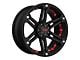 Tuff A.T. T01 Flat Black with Red Inserts 6-Lug Wheel; 18x9; 10mm Offset (14-18 Silverado 1500)