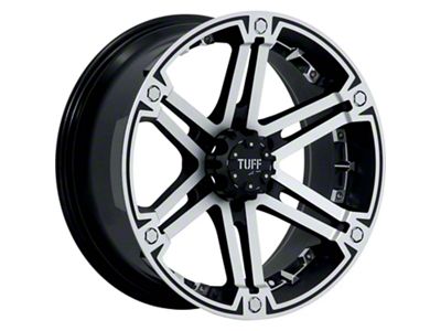 Tuff A.T. T01 Flat Black with Machined Face and Chrome Inserts 6-Lug Wheel; 20x9; -13mm Offset (15-20 Tahoe)