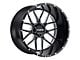 Tuff A.T. T23 Gloss Black with Milled Spokes and Dimples 6-Lug Wheel; 22x14; -76mm Offset (15-20 Tahoe)