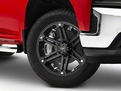 Tuff A.T. T01 Flat Black with Chrome Inserts 6-Lug Wheel; 20x9; 10mm Offset (19-25 Silverado 1500)