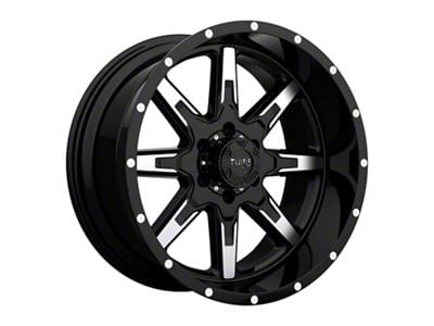 Tuff A.T. T15 Gloss Black with Machined Face 6-Lug Wheel; 20x10; -19mm Offset (24-25 Ranger)