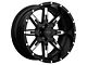 Tuff A.T. T15 Gloss Black with Machined Face 5-Lug Wheel; 20x10; -19mm Offset (94-01 RAM 1500)