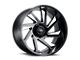 Tuff A.T. T1B Gloss Black with Milled Spokes 8-Lug Wheel; 22x12; -45mm Offset (94-02 RAM 3500 SRW)