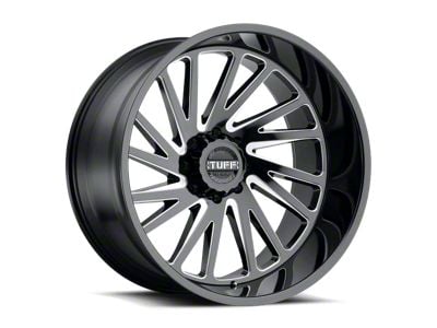 Tuff A.T. T2A Gloss Black with Milled Spokes 8-Lug Wheel; 22x12; -45mm Offset (99-07 F-250 Super Duty)