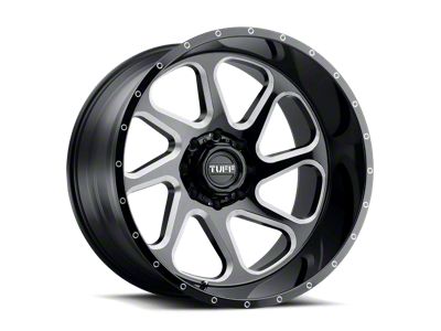 Tuff A.T. T2B Gloss Black with Milled Spokes 8-Lug Wheel; 26x14; -72mm Offset (99-07 F-250 Super Duty)