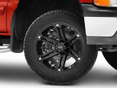 Tuff A.T. T01 Flat Black with Chrome Inserts 6-Lug Wheel; 20x9; 10mm Offset (99-06 Silverado 1500)