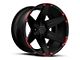 Tuff A.T. T12 Satin Black with Red Inserts 6-Lug Wheel; 22x12; -45mm Offset (23-24 Colorado)