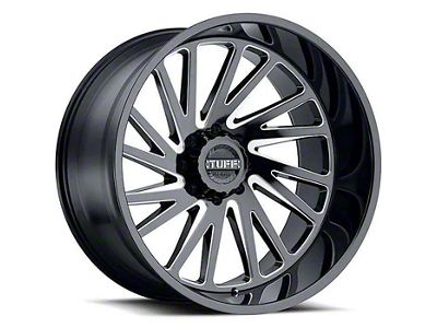 Tuff A.T. T2A Gloss Black Milled 6-Lug Wheel; 20x12; -45mm Offset (23-25 Canyon)