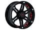 Tuff A.T. T01 Flat Black with Red Inserts 5-Lug Wheel; 17x8; 10mm Offset (05-11 Dakota)