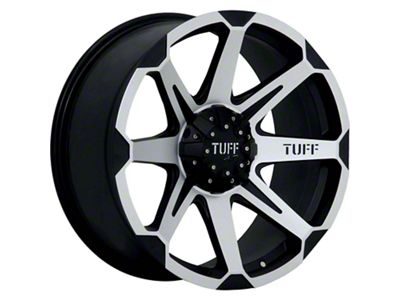 Tuff A.T. T05 Flat Black with Machined Face 5-Lug Wheel; 22x10; -20mm Offset (87-90 Dakota)