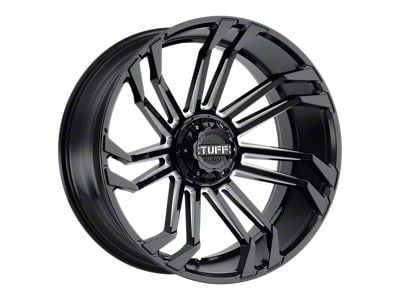 Tuff A.T. T21 Gloss Black with Milled Spokes 6-Lug Wheel; 22x12; -45mm Offset (21-25 F-150)