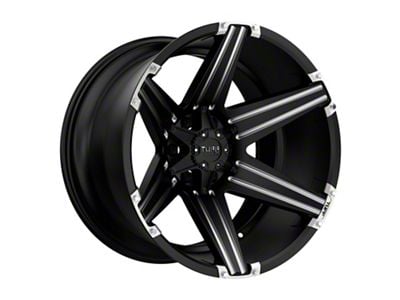 Tuff A.T. T12 Satin Black Milled with Brushed Inserts 6-Lug Wheel; 20x12; -45mm Offset (19-25 RAM 1500)