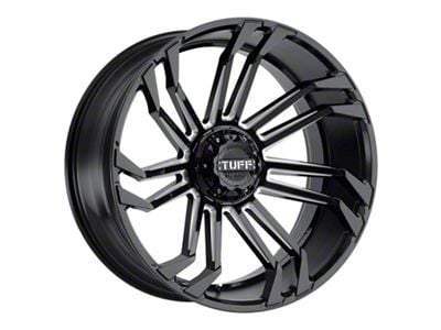 Tuff A.T. T21 Gloss Black Milled 6-Lug Wheel; 20x10; -19mm Offset (19-25 RAM 1500)