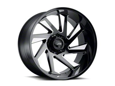 Tuff A.T. T1B Gloss Black with Milled Spokes 6-Lug Wheel; Right Directional; 22x12; -45mm Offset (19-23 Ranger)