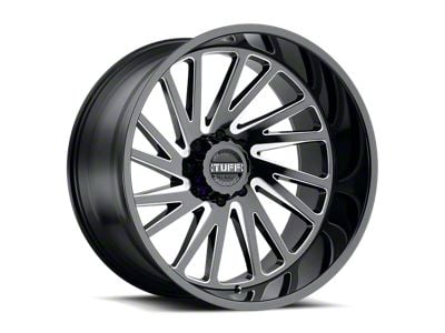 Tuff A.T. T2A Gloss Black with Milled Spokes 8-Lug Wheel; 20x12; -45mm Offset (07-10 Sierra 2500 HD)