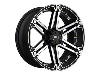 Tuff A.T. T01 Flat Black with Machined Face 6-Lug Wheel; 17x8; -13mm Offset (14-18 Silverado 1500)