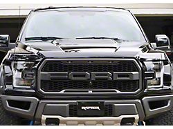 Front Grille Letter Overlays; Raw Carbon Fiber (17-20 F-150 Raptor)