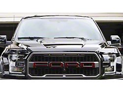 Front Grille Letter Overlays; Ruby Red (17-20 F-150 Raptor)