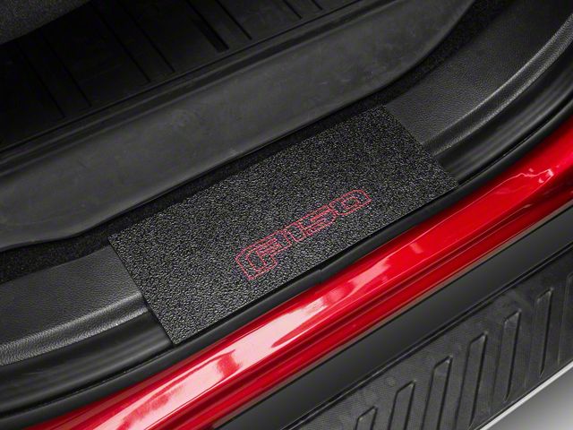 Rear Door Sill Protection with F-150 Logo; TUF-LINER Black; Black and Red (15-24 F-150 SuperCrew)