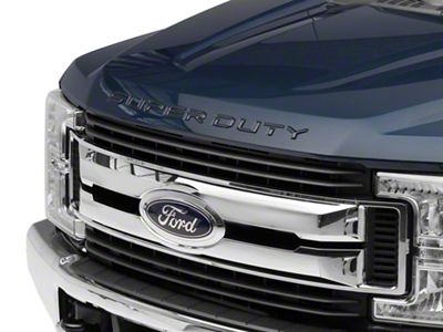 Hood Insert Letters; Gloss Black (17-22 F-350 Super Duty)