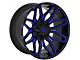 TW Offroad T3 Lotus Gloss Black with Blue 6-Lug Wheel; 20x10; -12mm Offset (04-08 F-150)