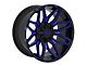 TW Offroad T3 Lotus Gloss Black with Blue 6-Lug Wheel; 20x9; 0mm Offset (04-08 F-150)