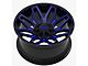 TW Offroad T3 Lotus Gloss Black with Blue 6-Lug Wheel; 20x9; 0mm Offset (04-08 F-150)