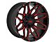 TW Offroad T3 Lotus Gloss Black with Red 6-Lug Wheel; 20x10; -12mm Offset (04-08 F-150)