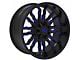 TW Offroad T8 Flame Gloss Black with Blue 6-Lug Wheel; 20x10; -12mm Offset (04-08 F-150)