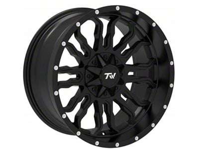 TW Offroad T8 Flame Gloss Black with Milled Spokes 6-Lug Wheel; 20x10; -12mm Offset (04-08 F-150)