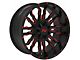 TW Offroad T8 Flame Gloss Black with Red 6-Lug Wheel; 20x10; -12mm Offset (04-08 F-150)