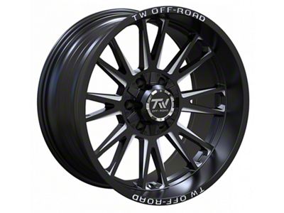 TW Offroad TF2 Gloss Black with Milled Windows 6-Lug Wheel; 20x10; -12mm Offset (04-08 F-150)