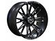 TW Offroad TF2 Gloss Black with Milled Windows 6-Lug Wheel; 20x10; -12mm Offset (04-08 F-150)