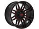 TW Offroad T11 Sword Gloss Black with Red 6-Lug Wheel; 20x10; -12mm Offset (07-13 Sierra 1500)