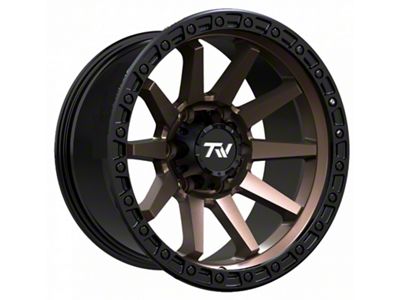 TW Offroad T21 Straight Matte Black with Bronze 6-Lug Wheel; 17x9 ; 0mm Offset (07-13 Sierra 1500)