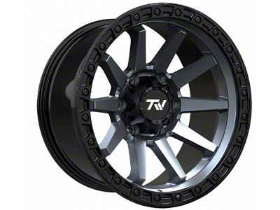 TW Offroad T21 Straight Matte Black with Gun Metal 6-Lug Wheel; 17x9 ; 0mm Offset (07-13 Sierra 1500)