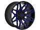 TW Offroad T3 Lotus Gloss Black with Blue 6-Lug Wheel; 20x10; -12mm Offset (07-13 Sierra 1500)