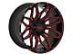 TW Offroad T3 Lotus Gloss Black with Red 6-Lug Wheel; 20x10; -12mm Offset (07-13 Sierra 1500)