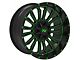 TW Offroad T6 Speed Gloss Black with Green 6-Lug Wheel; 20x10; -12mm Offset (07-13 Sierra 1500)