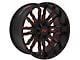 TW Offroad T8 Flame Gloss Black with Red 6-Lug Wheel; 20x10; -12mm Offset (07-13 Sierra 1500)