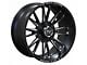 TW Offroad TF2 Gloss Black with Milled Windows 6-Lug Wheel; 20x10; -12mm Offset (07-13 Sierra 1500)