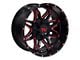 TW Offroad T2 Spider Gloss Black with Red 6-Lug Wheel; 20x10; -12mm Offset (07-13 Silverado 1500)