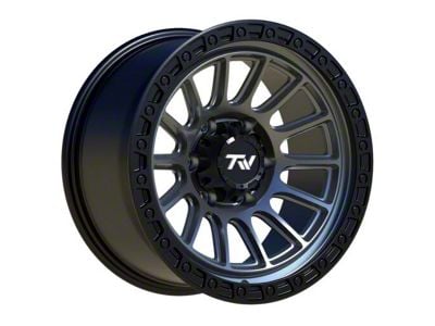 TW Offroad T22 Rotor Matte Black with Gun Metal 6-Lug Wheel; 17x9 ; 0mm Offset (07-13 Silverado 1500)