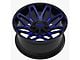 TW Offroad T3 Lotus Gloss Black with Blue 6-Lug Wheel; 20x9; 0mm Offset (07-13 Silverado 1500)