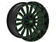 TW Offroad T6 Speed Gloss Black with Green 6-Lug Wheel; 20x10; -12mm Offset (07-13 Silverado 1500)